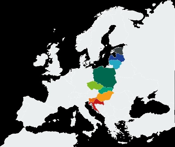 ilustračná mapa s vyznačenými krajinami, ktorú sú súčasťou projektu Alliance4Life