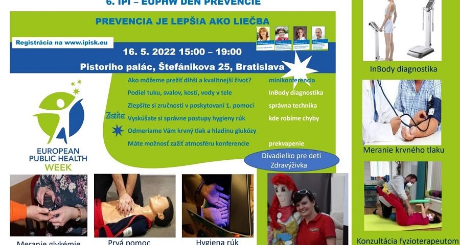 počas Dňa prevencie 2022 sa bude konať minikonferencia, meranie glykémie, ukážka prvej pomoci, ukážka hygieny rúk, konzultácia s fyzioterapeutom, meranie krvného tlaku, InBody diagnostika